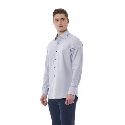 Bagutta Gray Cotton Dress Shirt