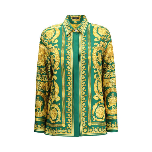 Versace Bicolor Silk Pattern Shirt